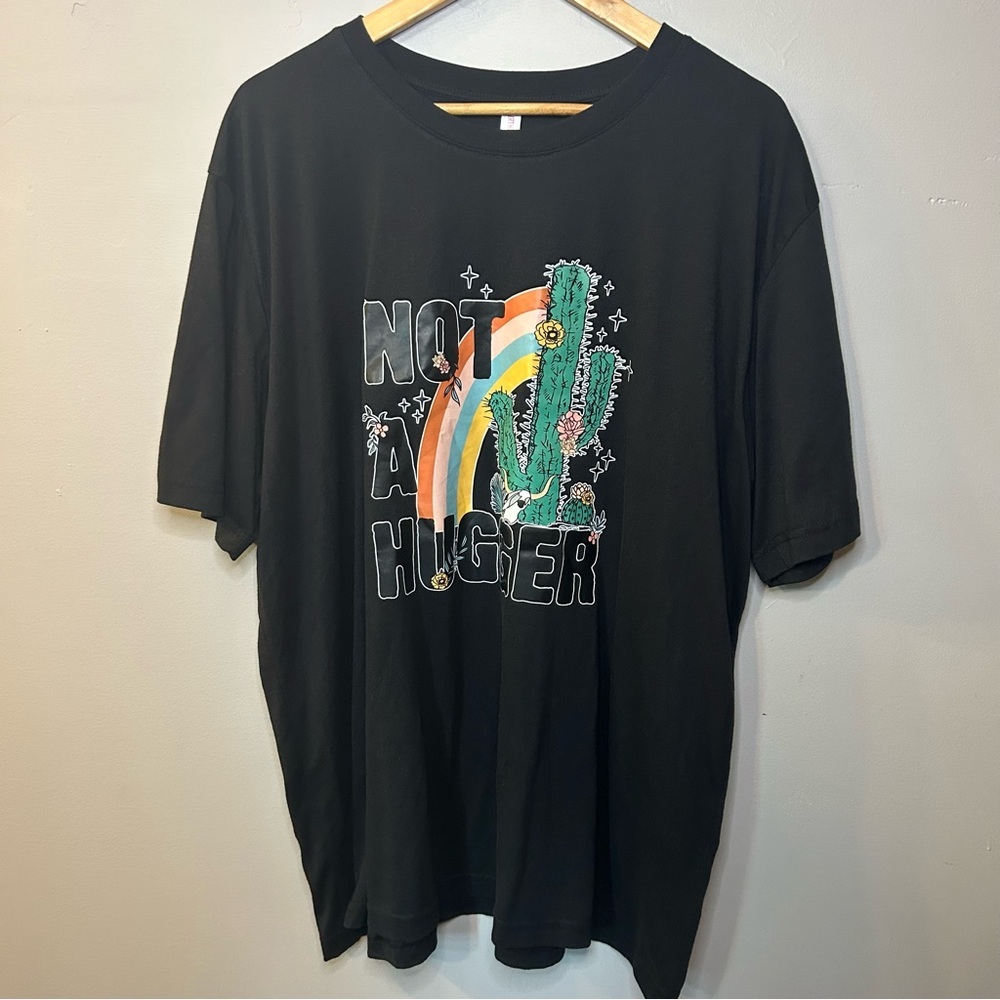 Cactus Southwest Not a Hugger Graphic Tee XXL Casual Plus Curvy Full Fig…